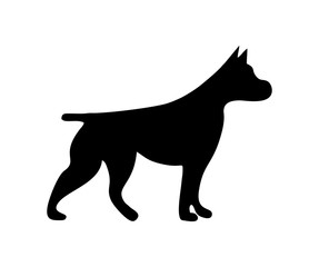 Pit bull icon. Dog standing silhouette. Vector illustration isolated