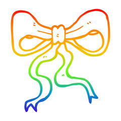 rainbow gradient line drawing cartoon bow