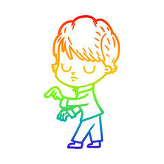 rainbow gradient line drawing cartoon woman