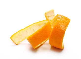 Orange peel isolated on white background
