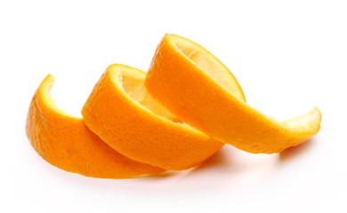 Naklejka na ściany i meble Orange peel isolated on white background
