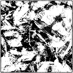 Grunge is black and white. Worn dark monochrome background. The texture of the old destroyed surface. Vector pattern of cracks and chips.