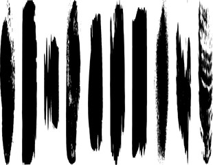 A set of vector grunge brushes. Abstract lines and spots. Dark ink texture.