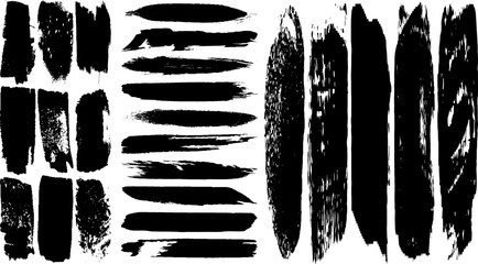 Grunge vector brush. Abstract black spots on a white background. Templates for the destruction of text and print. Isolated lines.