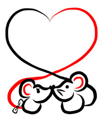 ねずみ　かわいい　年賀素材　子