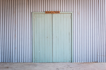 door to an old country hall