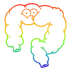 rainbow gradient line drawing cartoon surprised colon