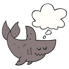 cartoon shark and thought bubble
