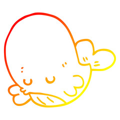 warm gradient line drawing cartoon whale