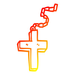 warm gradient line drawing cartoon gold crucifix