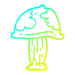 cold gradient line drawing cartoon poisonous toadstool
