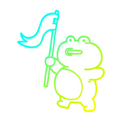 cold gradient line drawing cartoon frog