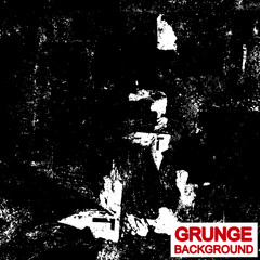 Grunge is black and white. Abstract dark background of the old surface. Vector pattern of cracks. Worn wall texture.