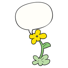 cartoon flower and speech bubble