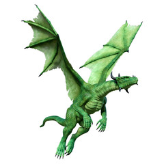 3D Rendering Fairy Tale Dragon on White