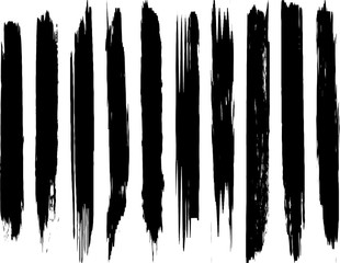 A set of vector grunge brushes. Abstract lines and spots. Dark ink texture.