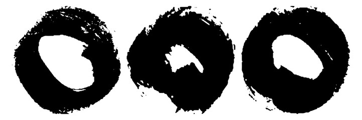Grunge spots are black and white. Abstract blots monochrome ink.