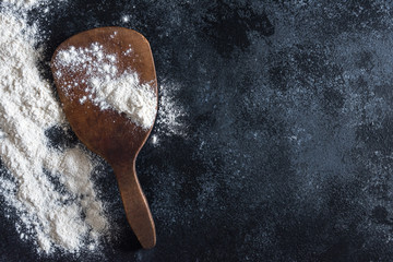 All Purpose Flour on a Wood Paddle