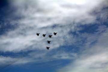 Obraz premium combat aircraft in the sky