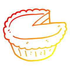 warm gradient line drawing cartoon pie