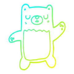 cold gradient line drawing cartoon bear