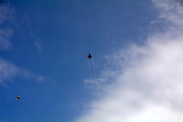 Fototapeta na wymiar combat aircraft in the sky