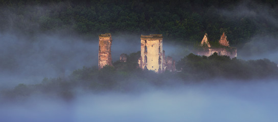 Fototapeta na wymiar Chervonohorod Castle ruins (Nyrkiv village, Ternopil region, Ukraine)