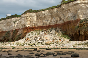Big rock fal at Hunstanton cliffs