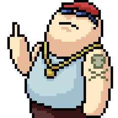 vector pixel art thug man