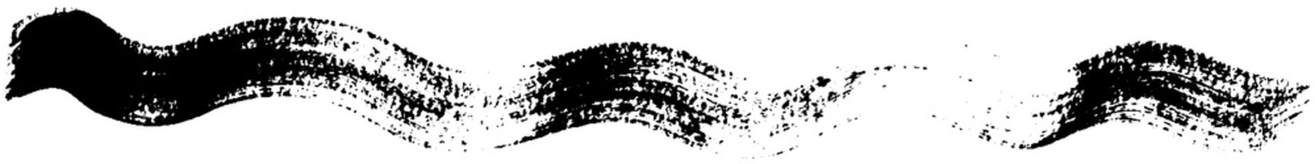 Vector grunge style brush. The paint stroke on white background. Abstract line. The ink spot.