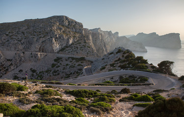 The road to Cap de Formentor in Mallorca island. 