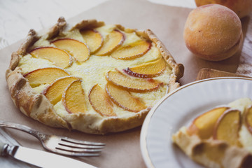 galette with peaches