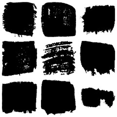 Grunge brush vector. Abstract black spots on white background.