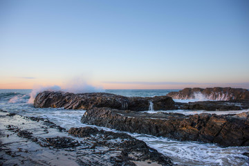 Obraz premium Soft Sunset at Currumbin Rocks, Queensland, Australia