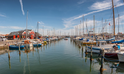 Fototapeta na wymiar Harbor marina in Juelsminde for small boats, Jutland Denmark
