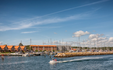 Obraz na płótnie Canvas Harbor marina in Juelsminde for small boats, Jutland Denmark