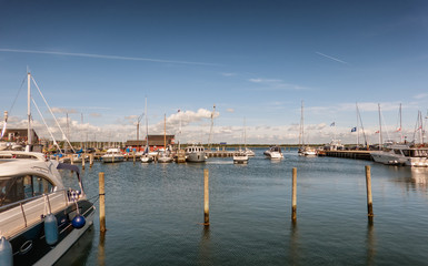 Fototapeta na wymiar Harbor marina in Juelsminde for small boats, Jutland Denmark