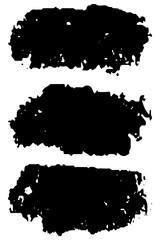Vector brush set. Black paint strokes isolated on white background