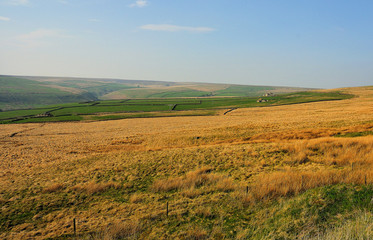 Fototapeta na wymiar Hill Farms Near Hebden Bridge in the Pennine Hills of Yorkshire, England
