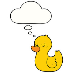 cartoon duck and thought bubble