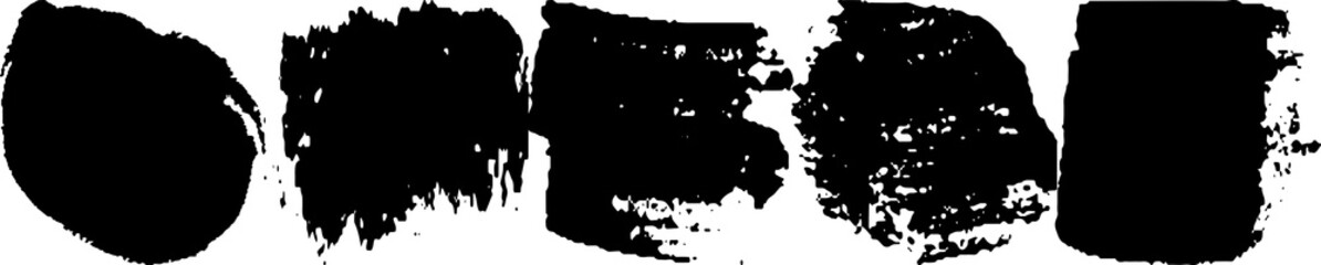 Vector brush grunge. Abstract spots, lines. Chaotic shapes patterns. Ink blots old.