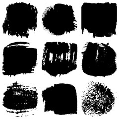 Grunge brush vector. Abstract black spots on white background.