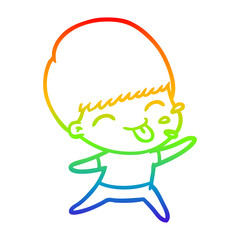 rainbow gradient line drawing cartoon rude man