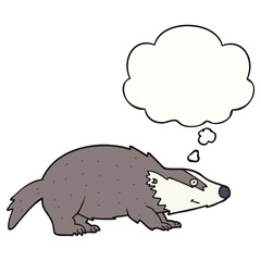 cartoon badger and thought bubble