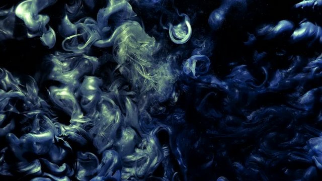 Ink swirl. Menacing dark paints motion. Whirling cloud animation