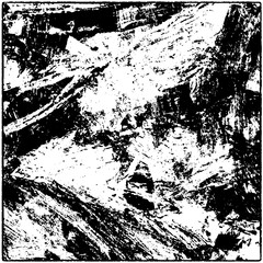 Grunge is black and white. Worn dark monochrome background. The texture of the old destroyed surface. Vector pattern of cracks and chips.