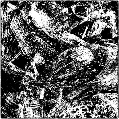 Grunge is black and white. Worn dark monochrome background. The texture of the old destroyed surface. Vector pattern of cracks and chips.