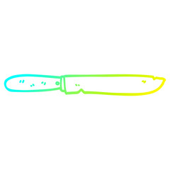 cold gradient line drawing cartoon bread knife