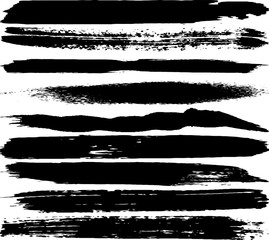 Grunge vector brush. Abstract black spots on a white background. Templates for the destruction of text and print. Isolated lines.
