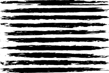 Set of vector brush strokes. Black lines on white background.